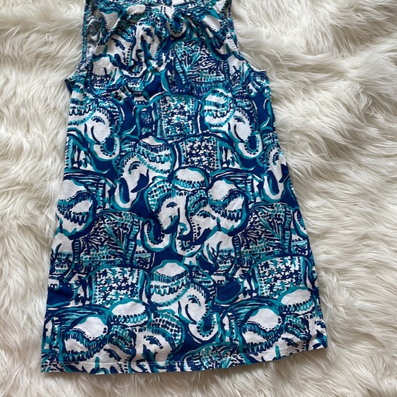Lilly Pulitzer Kids Large Blue Elephant Designed Dress - Picture 2 of 2
